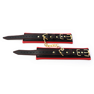 Наручники Devi из эко-кожи с золотой фурнитурой